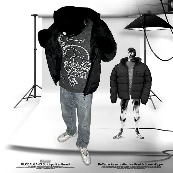 GLOBALGANG Strick-Pullover anthrazit