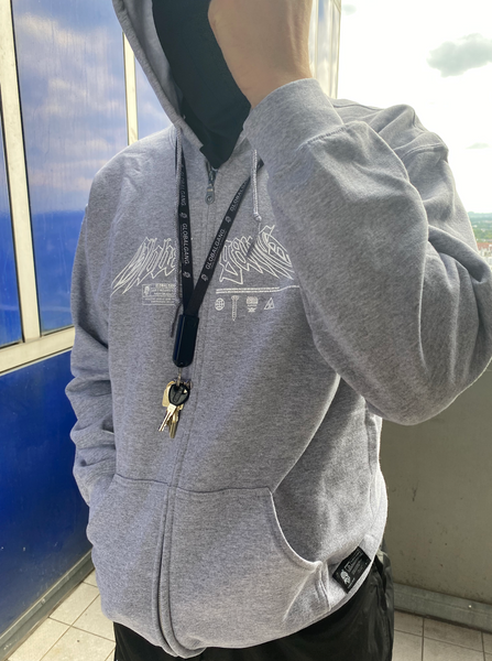 Zip-Hoodie grau meliert