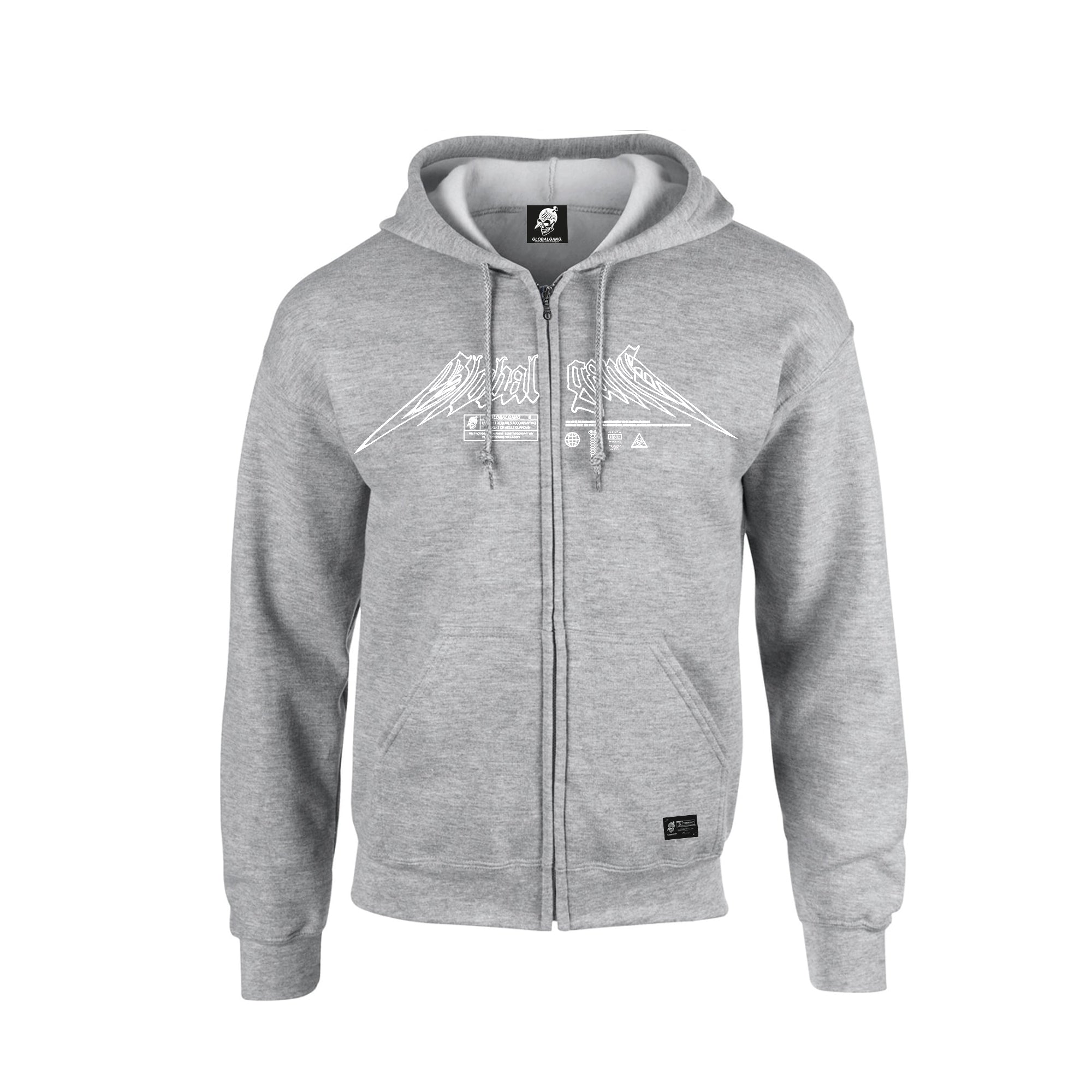 Zip-Hoodie grau meliert