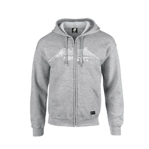 Zip-Hoodie grau meliert