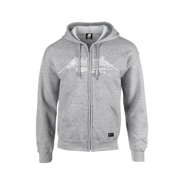Zip-Hoodie grau meliert